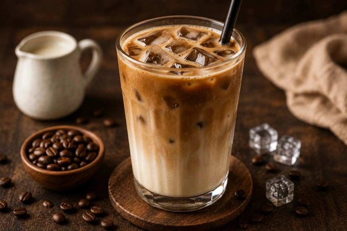 Refreshing iced coffee drink served with ice at RAASARA Refreshing iced coffee drink served with ice at RAASARA
